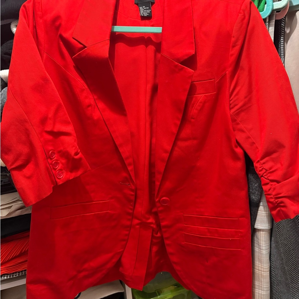Central Park West Bold Red Blazer